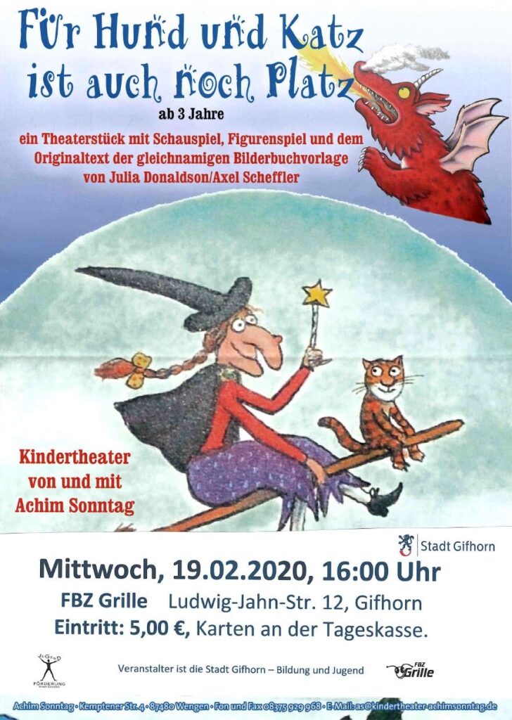 Kindertheater <em>Für Hund und Katz ist auch noch Platz</em> 19.02.2020 FBZ